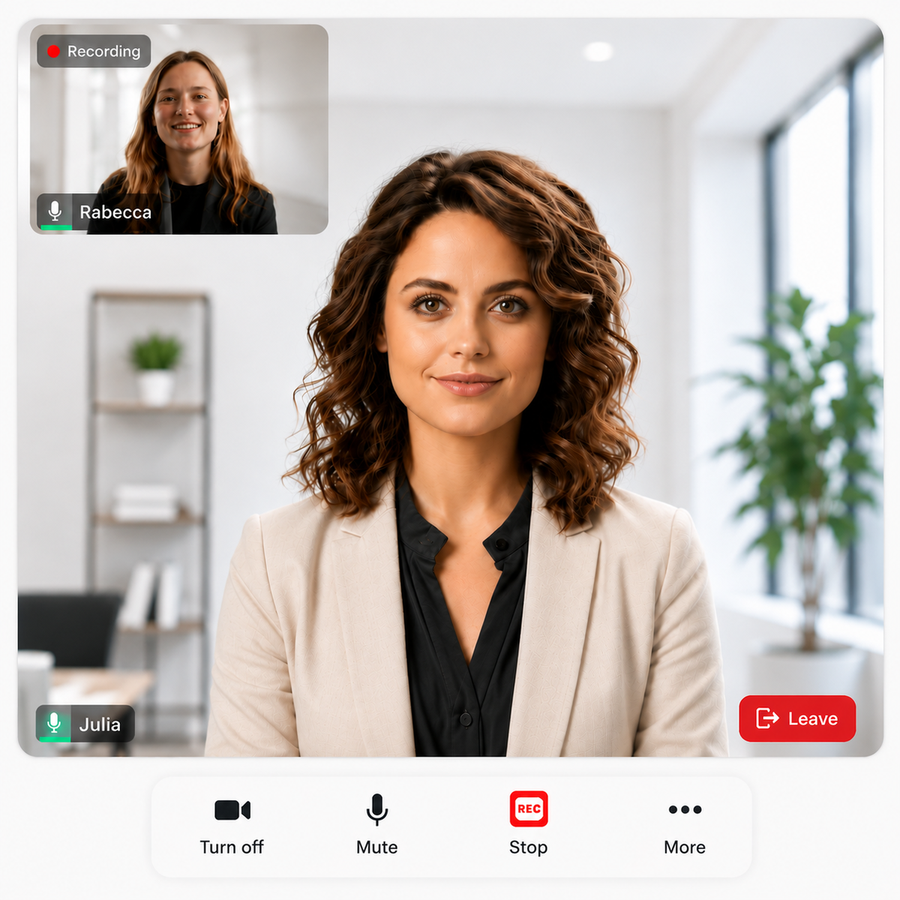 Product screenshot: AI interview in progress