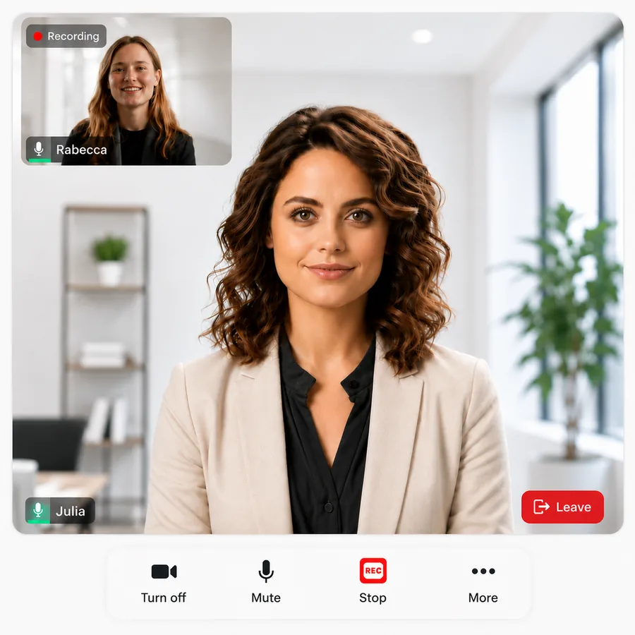 Product screenshot: AI interview in progress